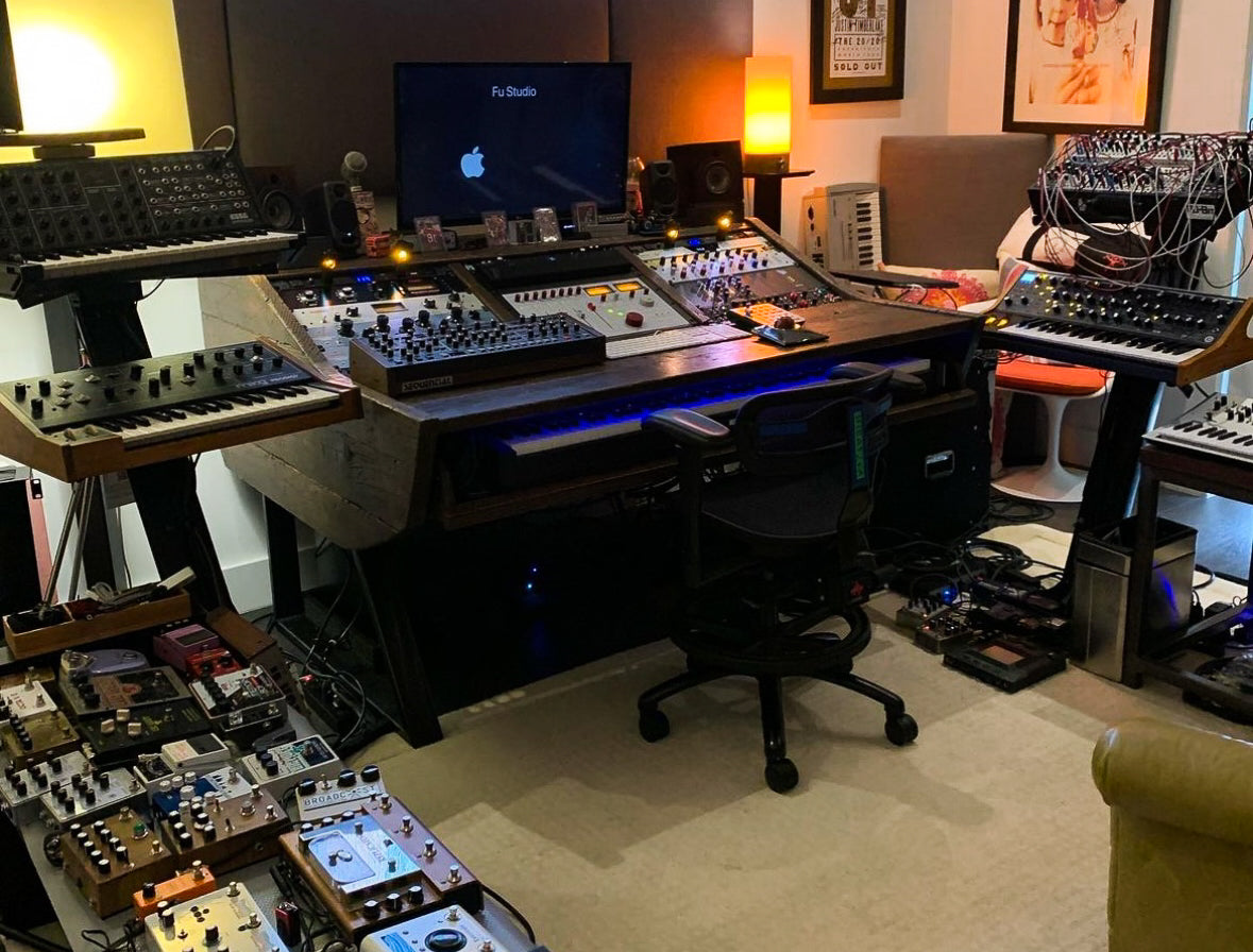 Bullshark studio desk in rustic reclaimed — Mike Hiratzka, Miami, FL
