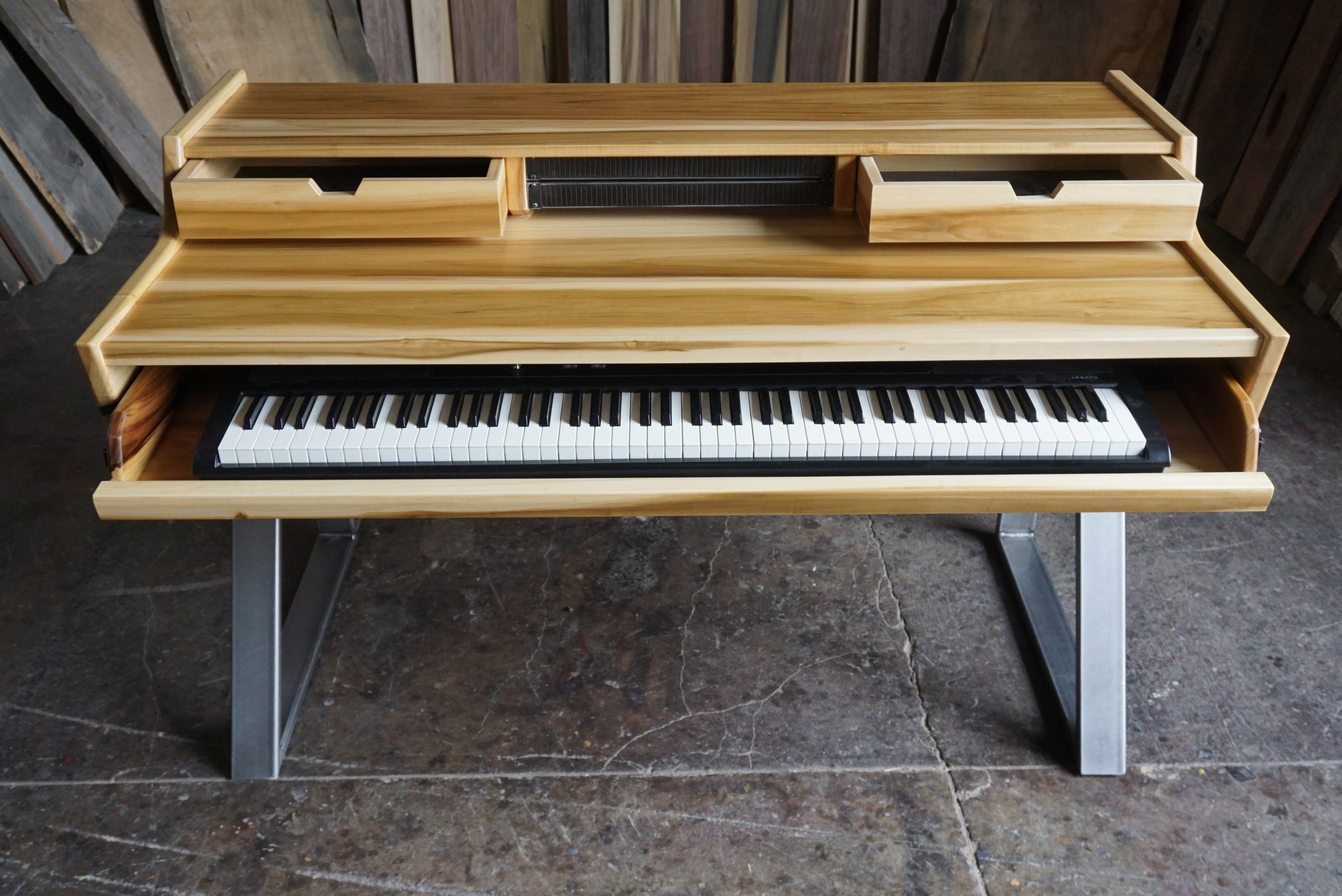 Monkwood VX88 Studio Desk in Sun Tanned Poplar